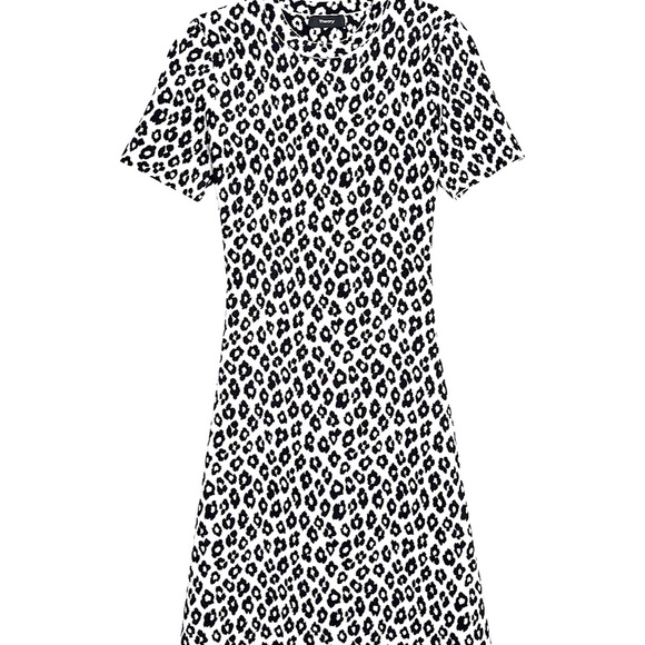 THEORY LEOPARD PRINT JACQUARD DRESS FIT AND FLARE  NEW WITH TAGS SMALL - Picture 2 of 8